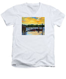 The Rocky Hill Glastonbury Ferry Glastonbury Connecticut  - Men's V-Neck T-Shirt