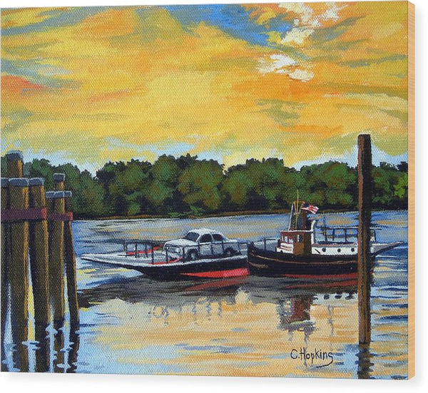 The Rocky Hill Glastonbury Ferry Glastonbury Connecticut  - Wood Print