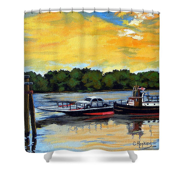 The Rocky Hill Glastonbury Ferry Glastonbury Connecticut  - Shower Curtain