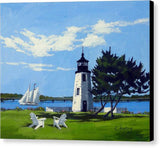 Goat Island Lighthouse Newport Rhode Island - Canvas Print