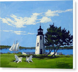 Goat Island Lighthouse Newport Rhode Island - Canvas Print