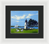 Goat Island Lighthouse Newport Rhode Island - Framed Print