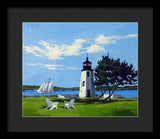 Goat Island Lighthouse Newport Rhode Island - Framed Print