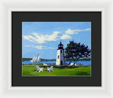 Goat Island Lighthouse Newport Rhode Island - Framed Print