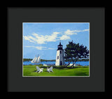 Goat Island Lighthouse Newport Rhode Island - Framed Print