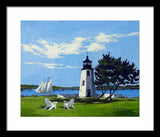 Goat Island Lighthouse Newport Rhode Island - Framed Print