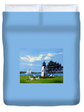 Goat Island Lighthouse Newport Rhode Island - Duvet Cover