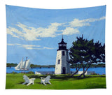 Goat Island Lighthouse Newport Rhode Island - Tapestry
