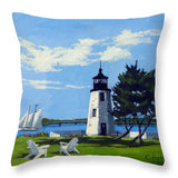Goat Island Lighthouse Newport Rhode Island - Throw Pillow