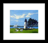Goat Island Lighthouse Newport Rhode Island - Framed Print