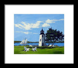 Goat Island Lighthouse Newport Rhode Island - Framed Print