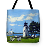 Goat Island Lighthouse Newport Rhode Island - Tote Bag
