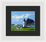 Goat Island Lighthouse Newport Rhode Island - Framed Print