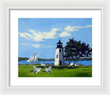 Goat Island Lighthouse Newport Rhode Island - Framed Print