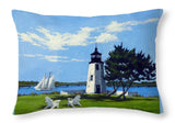 Goat Island Lighthouse Newport Rhode Island - Throw Pillow