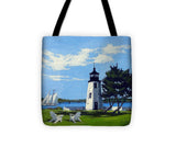 Goat Island Lighthouse Newport Rhode Island - Tote Bag