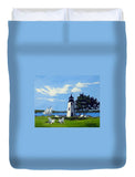 Goat Island Lighthouse Newport Rhode Island - Duvet Cover
