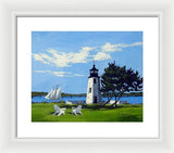 Goat Island Lighthouse Newport Rhode Island - Framed Print