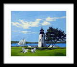 Goat Island Lighthouse Newport Rhode Island - Framed Print