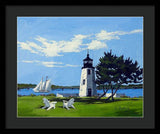 Goat Island Lighthouse Newport Rhode Island - Framed Print