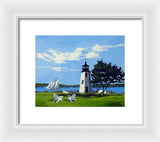 Goat Island Lighthouse Newport Rhode Island - Framed Print