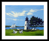 Goat Island Lighthouse Newport Rhode Island - Framed Print