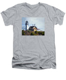 Highland Light North Truro Cape Cod Massuchusetts - Men's V-Neck T-Shirt