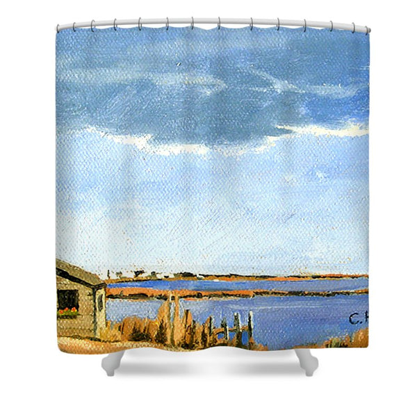 Lagoon Pond Shucking Shack Martha's Vineyard Massachusetts - Shower Curtain