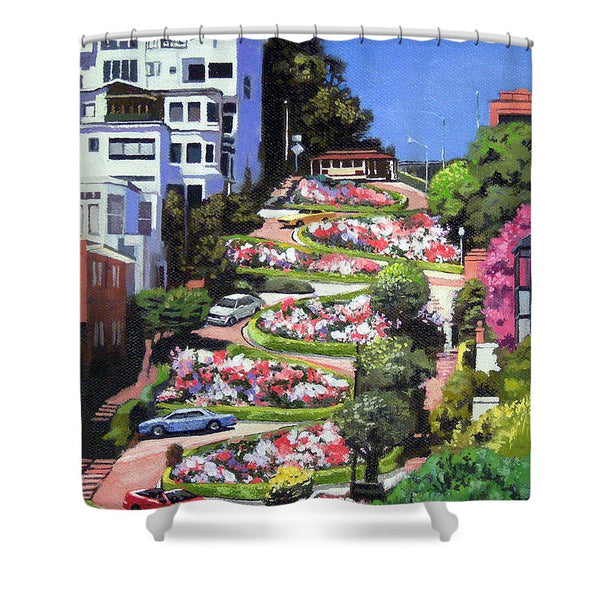Lombard Street - San Francisco, California - Shower Curtain