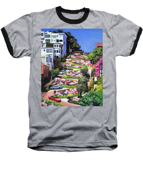 Lombard Street - San Francisco, California - Baseball T-Shirt