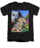 Lombard Street - San Francisco, California - Men's V-Neck T-Shirt
