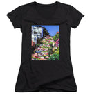 Lombard Street - San Francisco, California - Women's V-Neck