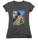 Lombard Street - San Francisco, California - Women's V-Neck