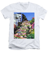 Lombard Street - San Francisco, California - Men's V-Neck T-Shirt