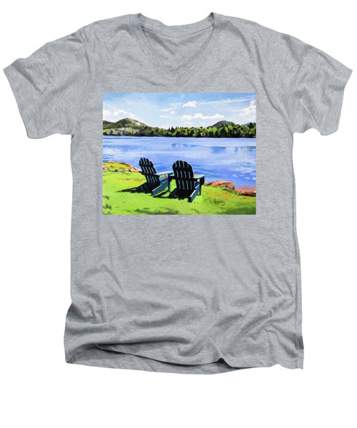 Mirror Lake Lake Placid New York - Men's V-Neck T-Shirt