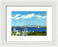 Newport Bridge Newport Rhode Island - Framed Print