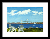 Newport Bridge Newport Rhode Island - Framed Print