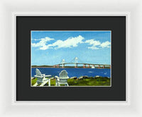 Newport Bridge Newport Rhode Island - Framed Print