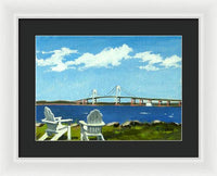 Newport Bridge Newport Rhode Island - Framed Print