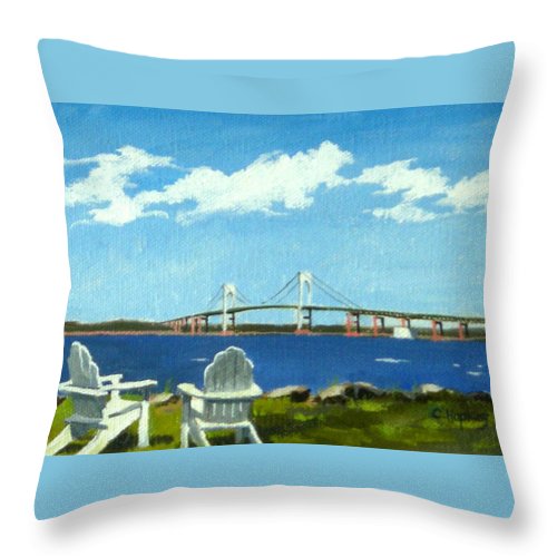 Newport Bridge Newport Rhode Island - Throw Pillow