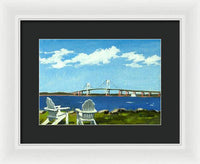 Newport Bridge Newport Rhode Island - Framed Print