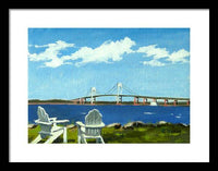 Newport Bridge Newport Rhode Island - Framed Print