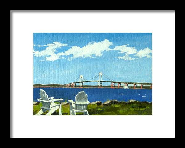 Newport Bridge Newport Rhode Island - Framed Print