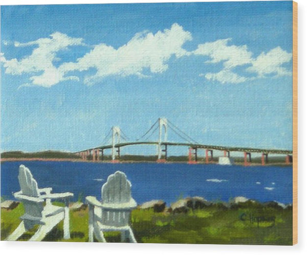 Newport Bridge Newport Rhode Island - Wood Print