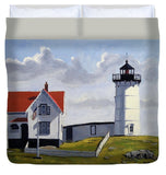 Nubble Lighthouse Maine - Duvet Cover