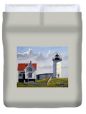 Nubble Lighthouse Maine - Duvet Cover
