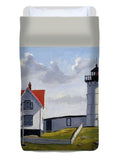 Nubble Lighthouse Maine - Duvet Cover