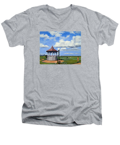 Ocean Park Gazebo Oaks Bluffs Martha's Vineyard Massachusetts - Men's V-Neck T-Shirt