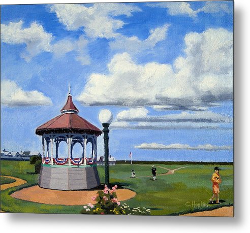 Ocean Park Gazebo Oaks Bluffs Martha's Vineyard Massachusetts - Metal Print