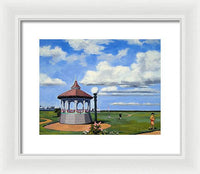 Ocean Park Gazebo Oaks Bluffs Martha's Vineyard Massachusetts - Framed Print